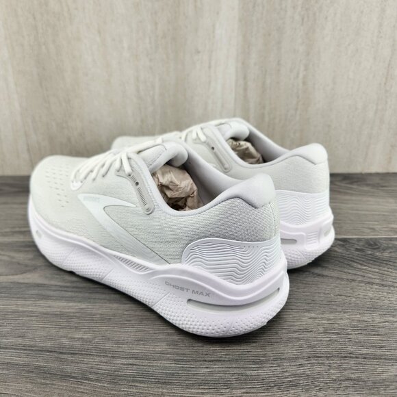 Brooks Ghost Max Size 9 Mens White Oyster Metallic Silver Running Shoes main image 5